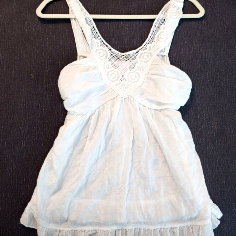 RUE21 White Lace Tank Top - Size Large